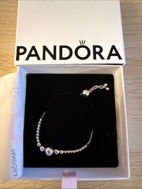 Pandora Silver Beaded Slider Bracelet